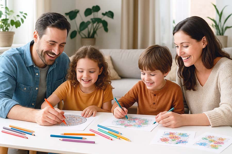 Family Bonding Through Colouring
