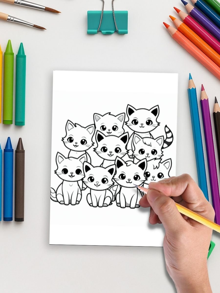 Kitten's Adventures - 21 Cat Coloring Pages - Image 5